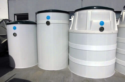 AT6, AT8 and AT10 wastewater treatment plants from Aquatec VFL company. Size and shape comparison: